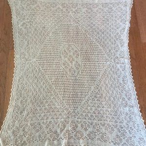 Hand knit White Orenburg shawl/scarf